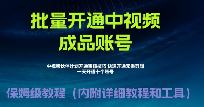 外面收费1980暴力开通中视频计划教程，附 快速通过中视频伙伴计划的办法-中创网_分享创业资讯_网络项目资源