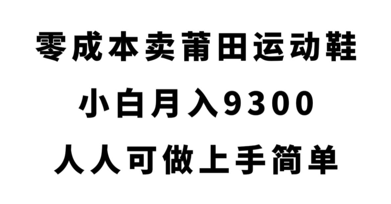 零成本卖莆田运动鞋，新手月入9300，每个人可打上手简易【揭密】-中创网_分享创业资讯_网络项目资源