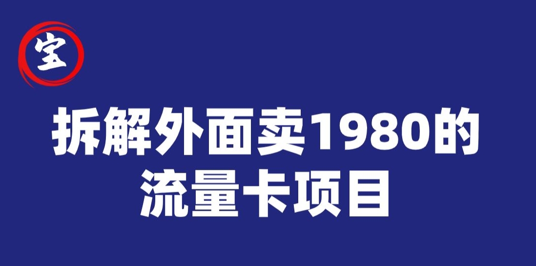 南波儿拆卸外边卖1980流量卡新项目，0成本费没脑子营销推广-中创网_分享创业资讯_网络项目资源