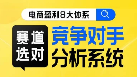 电子商务赢利8大体系·跑道选好，竞争者分析系统软件线上课-中创网_分享创业资讯_网络项目资源