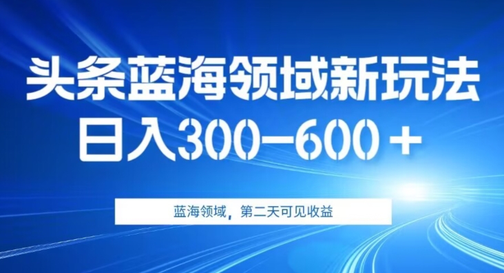 AI今日头条歪门邪道蓝海领域新模式2.0，日入300-600＋，附家庭保姆级实例教程【揭密】-中创网_分享创业资讯_网络项目资源