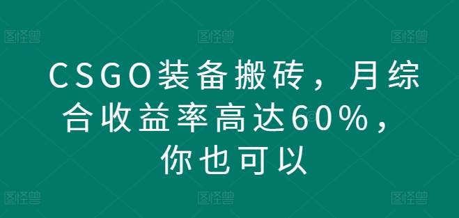 CSGO装备搬砖，月综合收益率高达60%，你也可以-中创网_分享创业资讯_网络项目资源