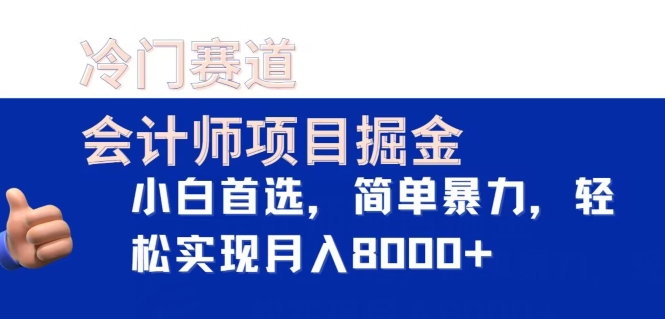 冷门赛道，会计师项目掘金，小白首选，简单暴力，轻松实现月入8000+-中创网_分享创业资讯_网络项目资源