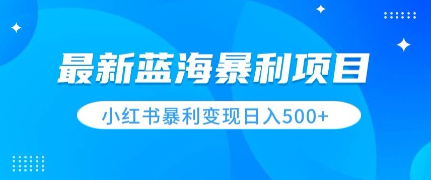 最新暴利蓝海项目，小红书图文变现，轻松实现日收益500+-中创网_分享创业资讯_网络项目资源