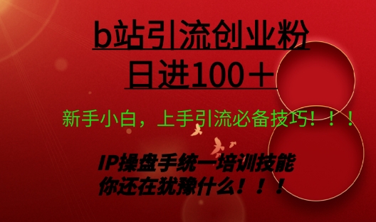 日引创业粉 100+ b 站全套打法【实操教学】不容错过-中创网_分享创业资讯_网络项目资源