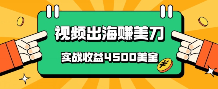 国内爆款视频出海赚美刀，实战收益4500美金，批量无脑搬运，无需经验直接上手-中创网_分享创业资讯_网络项目资源