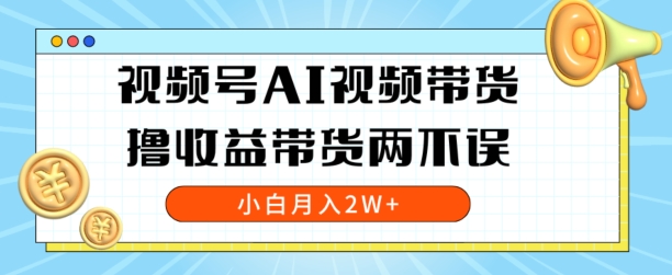 视频号AI视频带货，全程解放双手，撸收益带货两不误，小白月入2W+-中创网_分享创业资讯_网络项目资源