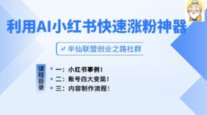 小红书的快速吸粉软件，运用AI制做小红书爆款手记【揭密】-韬哥副业项目资源网