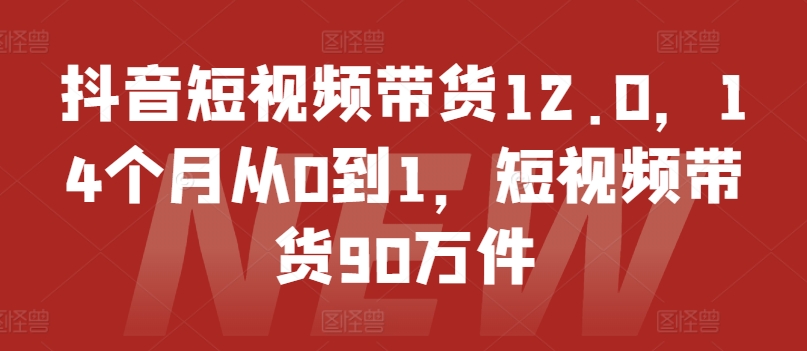 抖音小视频卖货12.0，14个月从0到1，短视频卖货90千件-中创网_分享创业资讯_网络项目资源