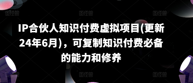 IP合作伙伴社交电商虚拟资源项目(升级24年6月)，复制推广社交电商必不可少能力与涵养-中创网_分享创业资讯_网络项目资源