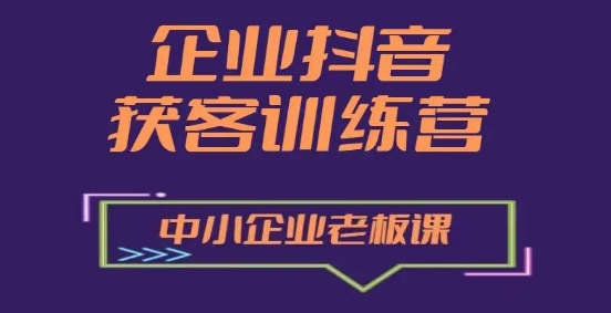 企业抖音营销拓客提高夏令营，中小型企业老总必修课程-中创网_分享中创网创业资讯_最新网络项目资源-中创网_分享创业资讯_网络项目资源