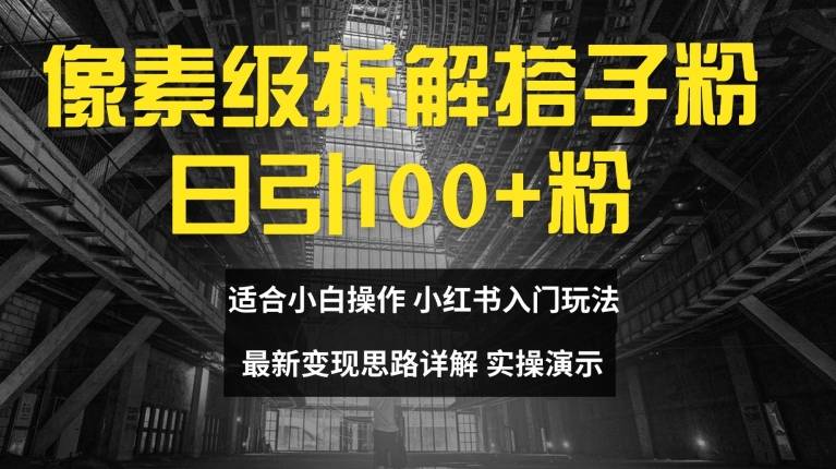 像素级拆卸搭子粉，日引100 ，新手看了可入门，全新转现构思详细说明【揭密】-中创网_分享创业资讯_网络项目资源