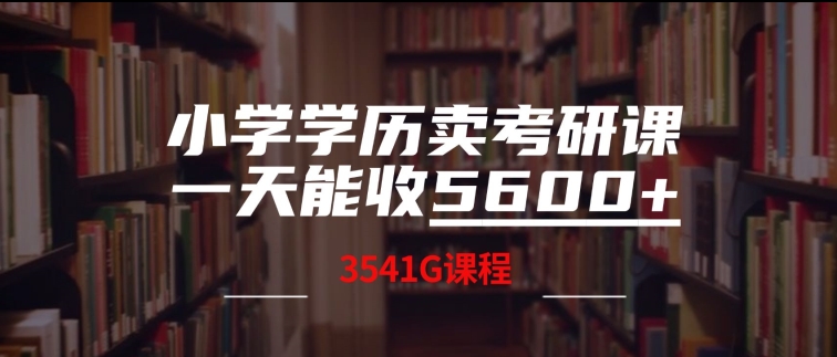 小学学历卖考研课程，一天收5600(附3541G考研合集)-中创网_分享创业资讯_网络项目资源