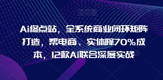 Ai终点站，全系统商业闭环矩阵打造，帮电商、实体降70%成本，12款Ai联合深度实战【0906更新】-中创网_分享创业资讯_网络项目资源