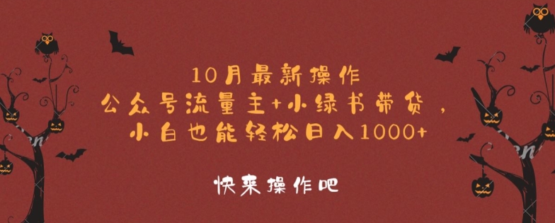 10月最新操作，公众号流量主+小绿书带货，小白也能轻松日入1k-中创网_分享创业资讯_网络项目资源