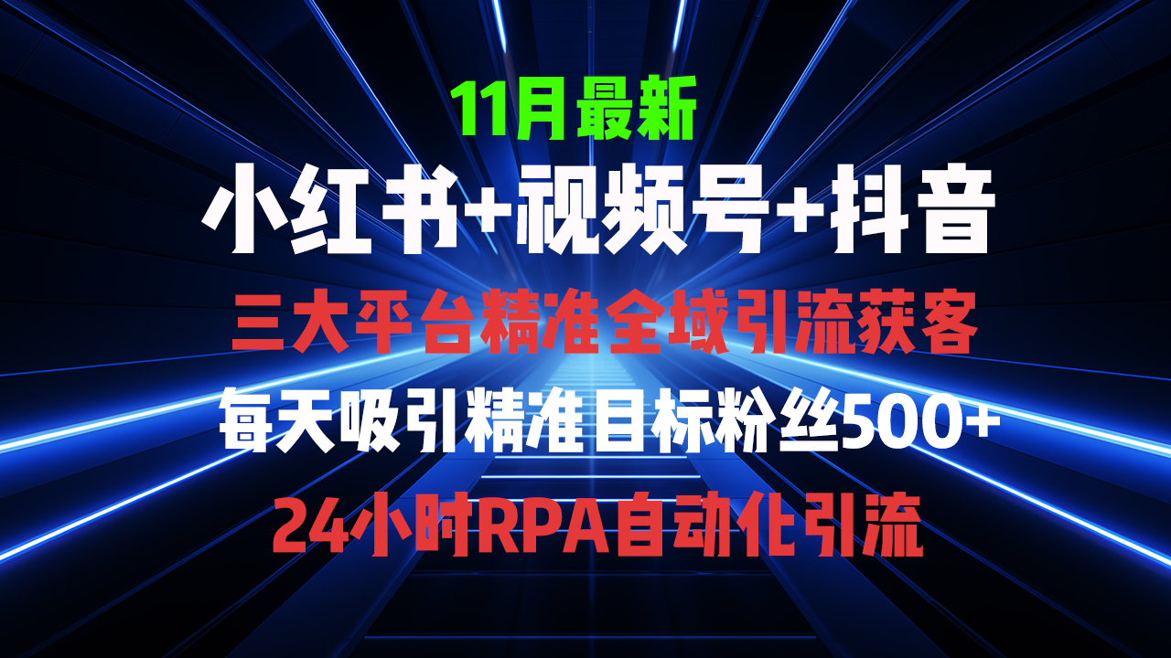 （13259期）全域多平台引流私域打法，小红书，视频号，抖音全自动获客，截流自...-中创网_分享创业资讯_网络项目资源