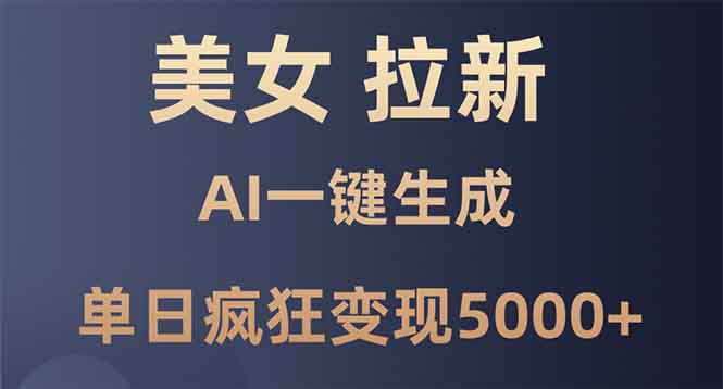 （13866期）美女暴力拉新，通过AI一键生成，单日疯狂变现5000+，纯小白一学就会！-中创网_分享创业资讯_网络项目资源