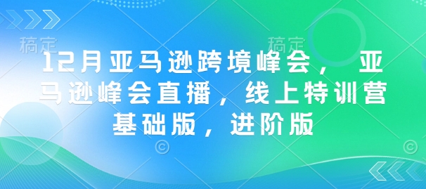 12月亚马逊跨境高峰会， 亚马逊平台峰会直播，网上夏令营标准版，升级版-中创网_分享创业资讯_网络项目资源