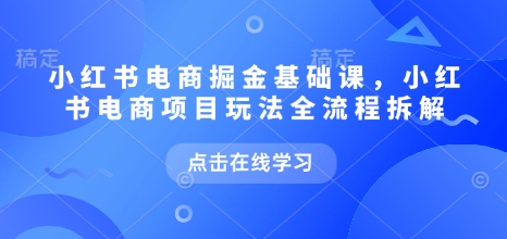 小红书电商掘金队课，小红书电商新项目游戏玩法全过程拆卸-中创网_分享创业资讯_网络项目资源