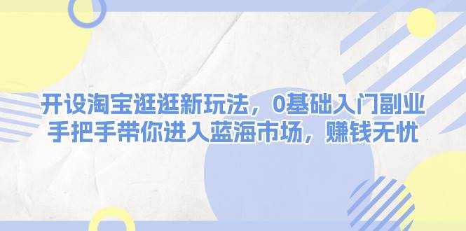 开设淘宝逛逛新玩法，0基础入门副业，手把手带你进入蓝海市场，赚钱无忧-中创网_分享创业资讯_网络项目资源