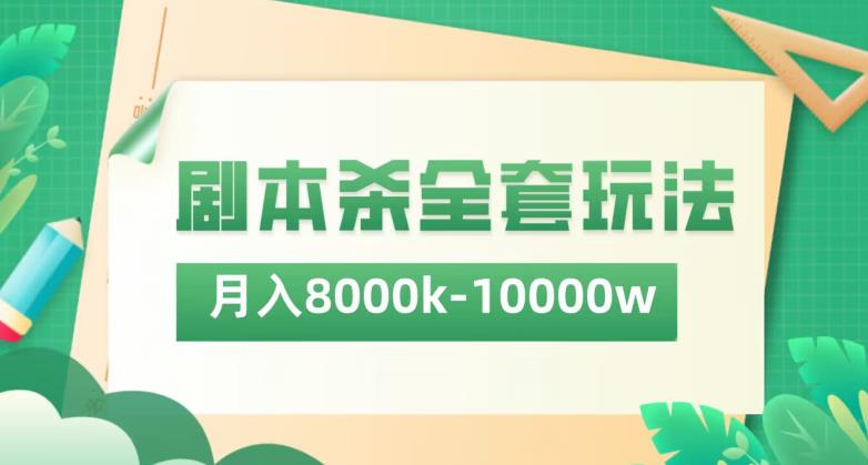 剧本游戏最新项目全套游戏的玩法，月入8K到1W-中创网_分享创业资讯_网络项目资源