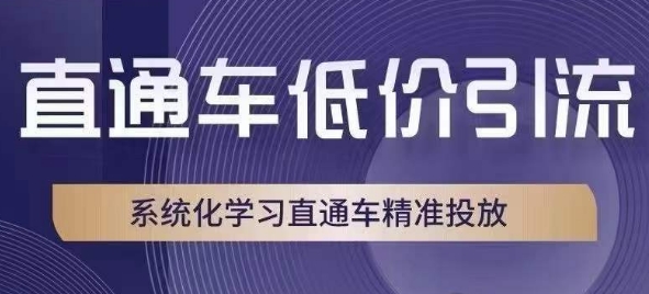 淘宝直通车低价引流课，系统性学习淘宝直通车精准推送-中创网_分享创业资讯_网络项目资源