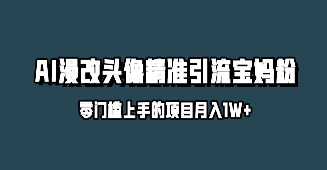 小红书的全新AI漫改头像升级玩法，精准引流方法宝妈粉，月入1w 【揭密】-韬哥副业项目资源网