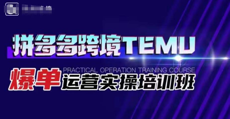 拼多多平台跨境电商TEMU打造爆款经营实战培训班，国外拼多多选款、经营、打造爆款-中创网_分享创业资讯_网络项目资源