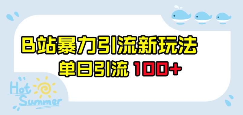 B站暴力行为引流方法新模式，单日引流方法100 【揭密】-韬哥副业项目资源网