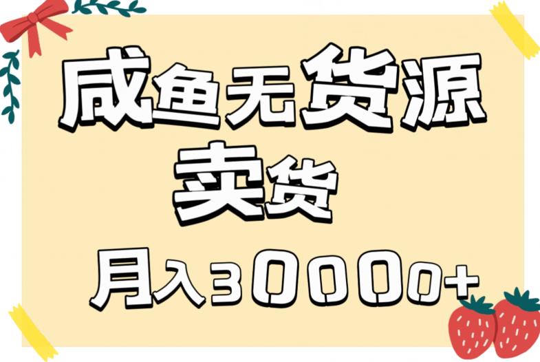 第二职业闲鱼无货源电商卖东西详尽实例教程，两双手便会，月入3000-中创网_分享创业资讯_网络项目资源