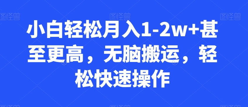 小白轻松月入1-2w+甚至更高，无脑搬运，轻松快速操作-中创网_分享创业资讯_网络项目资源