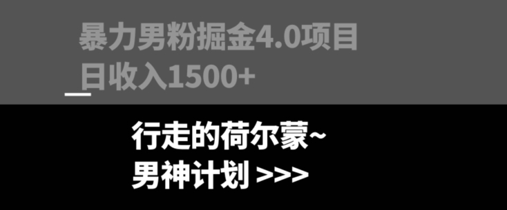 暴力男粉掘金4.0项目不违规不封号无脑复制单人操作日入1000+-暖阳网-优质付费教程和创业项目大全-中创网_分享创业资讯_网络项目资源