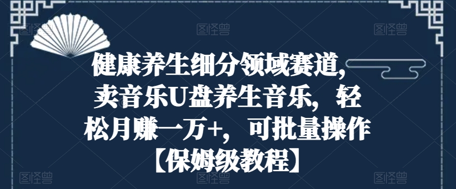 健康养生细分领域赛道，卖音乐U盘养生音乐，轻松月赚一万+，可批量操作【保姆级教程】-中创网_分享创业资讯_网络项目资源