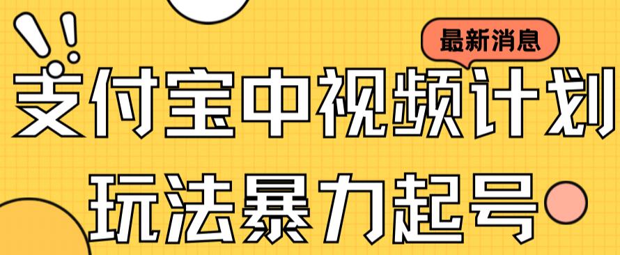 支付宝钱包中视频游戏玩法暴力行为养号影视剧养号有播放视频即可领取盈利（带素材内容）-韬哥副业项目资源网