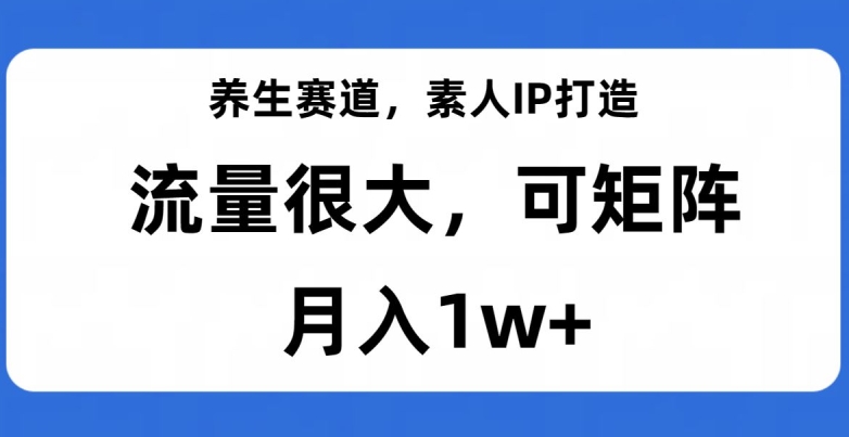 健康养生跑道，普通IP打造出，总流量非常大，可引流矩阵，月入1w 【揭密】-中创网_分享创业资讯_网络项目资源