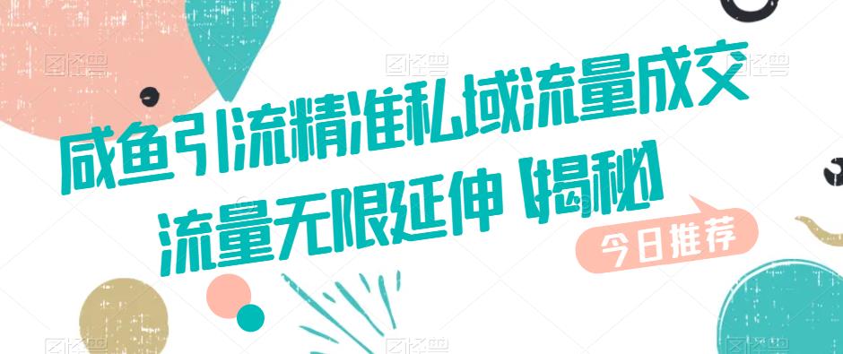 闲鱼引流方式精准私域流量成交量流量向上延伸【揭秘】-中创网_分享创业资讯_网络项目资源