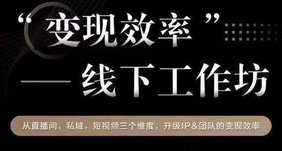 变现高效化线下讨论会，从播直间、公域流量、视短频个三维度，升级IP和团队变现高效化-中创网_分享创业资讯_网络项目资源