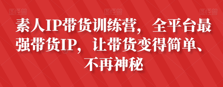 普通IP卖货夏令营，全网平台最牛卖货IP，让卖货更加轻松、不再神秘-中创网_分享创业资讯_网络项目资源