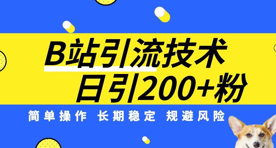 B站引流技术：每日引流方法200精准粉，易操作，持续稳定，防范风险-韬哥副业项目资源网