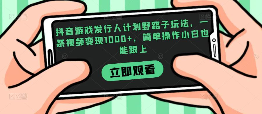 抖音游戏外国投资者方案歪门邪道游戏玩法，一条视频变现1000 ，易操作小白都能紧跟【揭密】-中创网_分享创业资讯_网络项目资源