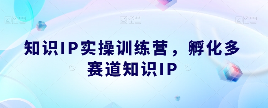 专业知识IP实操训练营，卵化多跑道专业知识IP-中创网_分享创业资讯_网络项目资源