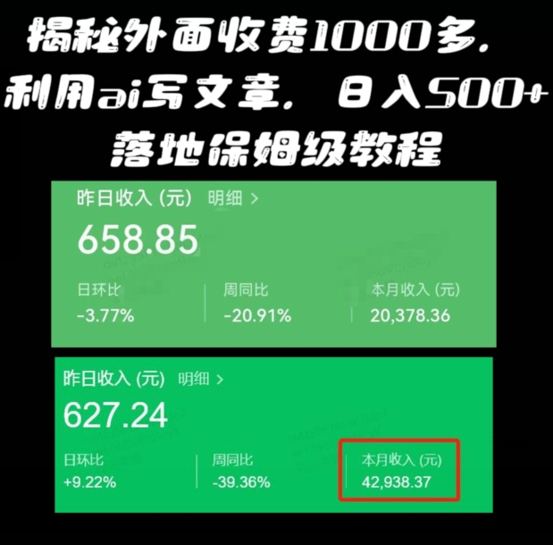 揭秘外面收费1000多，利用ai写文章公众号流量主，日入500+-中创网_分享创业资讯_网络项目资源