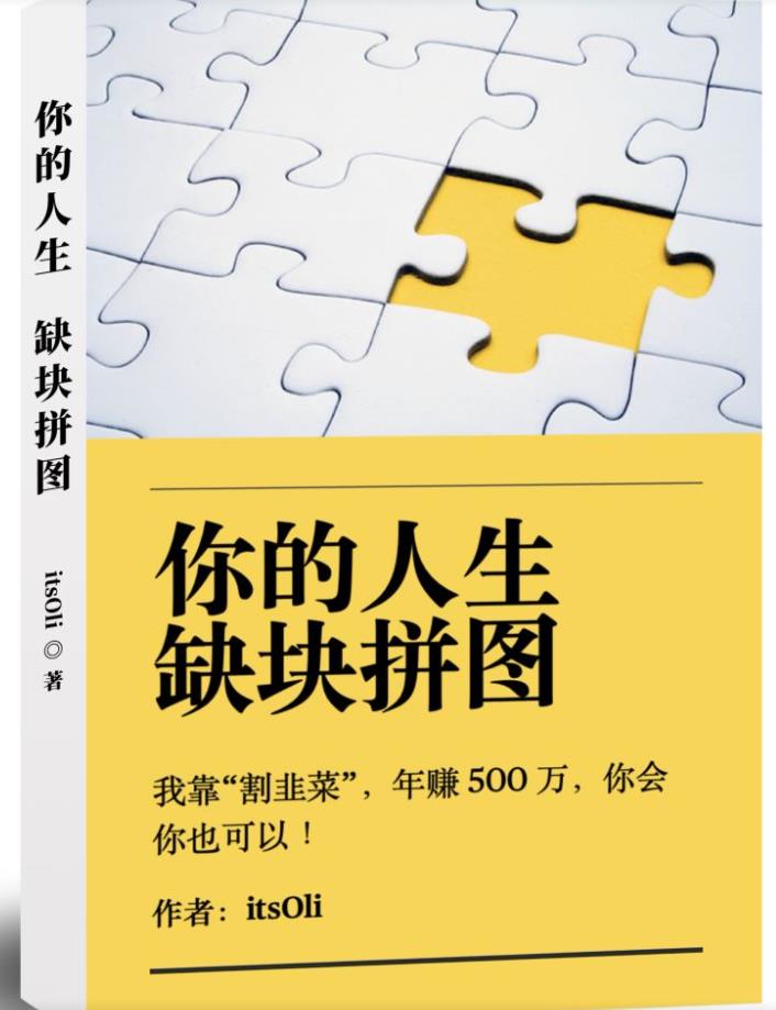 某高赞电子书《你的人生，缺块拼图——我靠“割韭菜”，年赚500万，你会你也可以》-中创网_分享创业资讯_网络项目资源