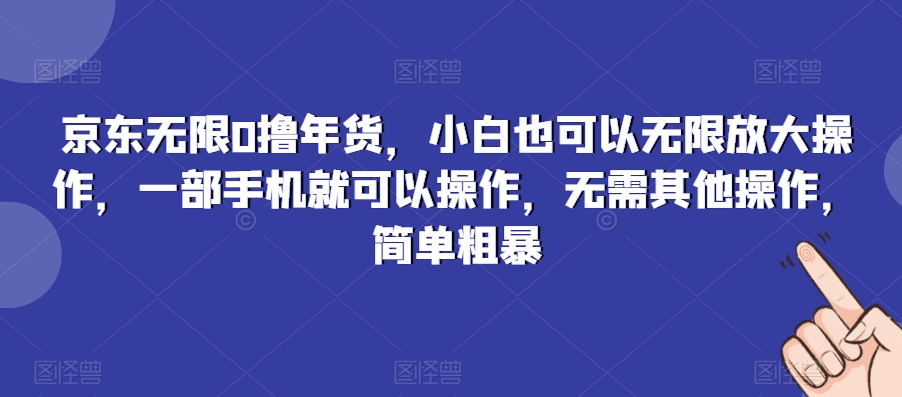 京东无限0撸年货，小白也可以无限放大操作，一部手机就可以操作，无需其他操作，简单粗暴-中创网_分享创业资讯_网络项目资源