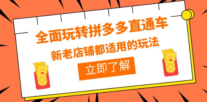 全面玩转拼多多直通车，新老店铺都适用的玩法（12节精华课）-中创网_分享创业资讯_网络项目资源