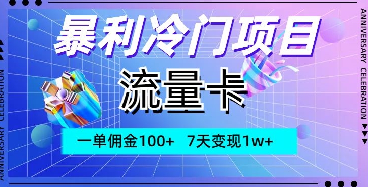 爆利蓝海项目，上网卡，一单提成100 ，7天转现1w-暖阳网-优质付费教程和创业项目大全-中创网_分享创业资讯_网络项目资源