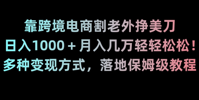 靠跨境电商割老外挣美刀，日入1000＋月入几万轻轻松松！多种变现方式，落地保姆级教程【揭秘】-中创网_分享创业资讯_网络项目资源