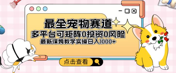 全新升级小宠物跑道全平台轻轻松松日入500 ，0风险性，0项目投资，可引流矩阵长期性收益-中创网_分享创业资讯_网络项目资源